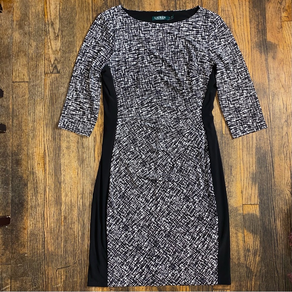 Ralph Lauren Black & White Dress size 14 Stretch Material